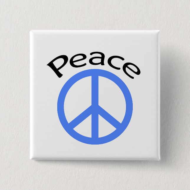 Hellblauer Frieden u. Wort Button (Vorderseite)