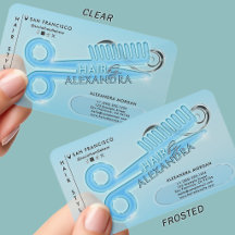 Hellblauer Friseursalon Profi-Stylist Frosted