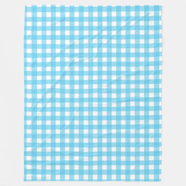 Hellblauer Gingham Fleecedecke (Vorderseite)