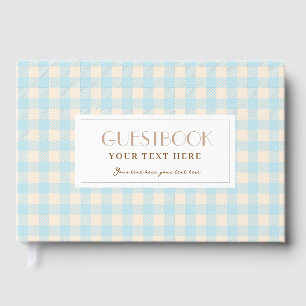 Hellblauer Gingham kariert geprüft Gästebuch