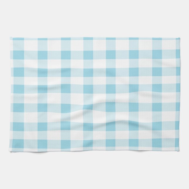Hellblauer Gingham Küchentuch (Horizontal)