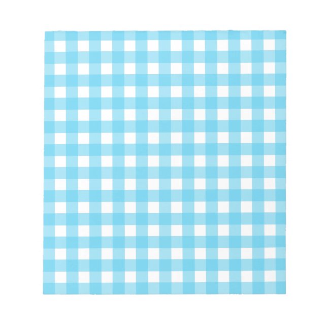 Hellblauer Gingham Notizblock (Vorderseite)