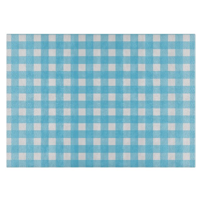 Hellblauer Gingham Schneidebrett (Vorderseite)