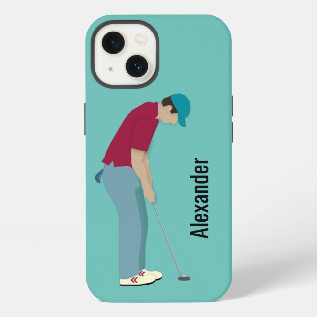 Hellblauer Golf-Themen Case-Mate iPhone-Hülle iPhone Hülle (Rückseite)