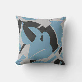 Hellblauer Grau Schwarz Fett Abstrakte Schwirbelku Kissen