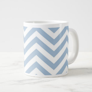 Hellblauer Grunge-strukturiertes Zickzack Jumbo-Tasse