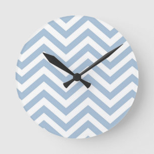 Hellblauer Grunge-strukturiertes Zickzack Runde Wanduhr