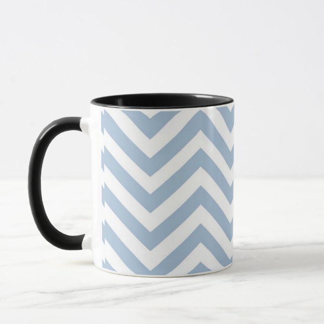 Hellblauer Grunge-strukturiertes Zickzack Tasse (Links)