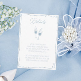 Hellblauer Handgezeichnete Braut und Körperdetails Begleitkarte