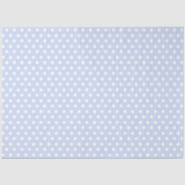 Hellblauer Hintergrund mit weißen Polka-Punkten Seidenpapier