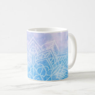 Hellblauer lila Mandalaabstrakter Zen Kaffeetasse