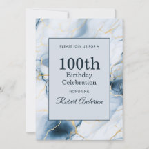 Hellblauer Marmor 100. Geburtstag