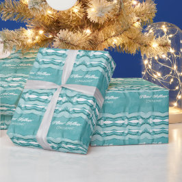 Hellblauer Marmor Elegantes Modernes Muster Geschenkpapier