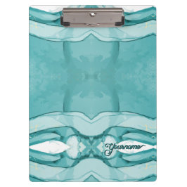 Hellblauer Marmor Elegantes Modernes Muster Klemmbrett
