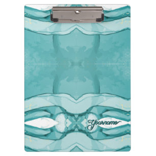 Hellblauer Marmor Elegantes Modernes Muster Klemmbrett