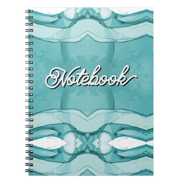 Hellblauer Marmor Elegantes Modernes Muster Notizblock (Vorderseite)