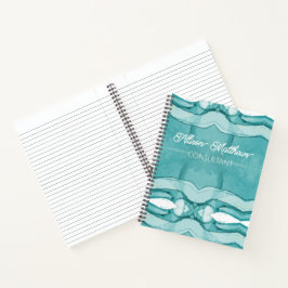 Hellblauer Marmor Elegantes Modernes Muster Notizbuch