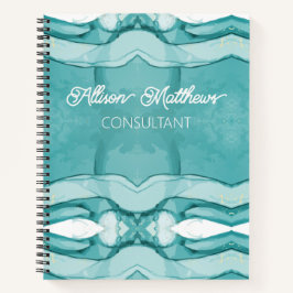 Hellblauer Marmor Elegantes Modernes Muster Notizbuch