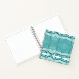 Hellblauer Marmor Elegantes Modernes Muster Notizbuch