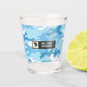 Hellblauer Militär-Camo-Shot-Glas Schnapsglas