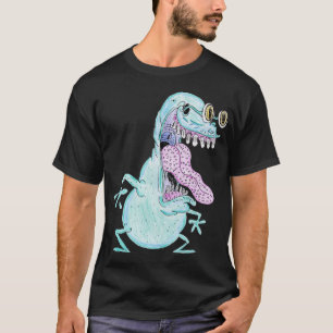 hellblauer Monster-Alien-Cartoon T-Shirt