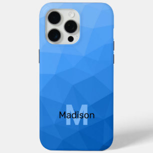Hellblauer Ombre-Geometrischer-Netzmuster-Monogram Case-Mate iPhone Hülle