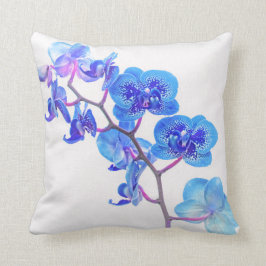 Hellblauer Orchideenkissen Kissen
