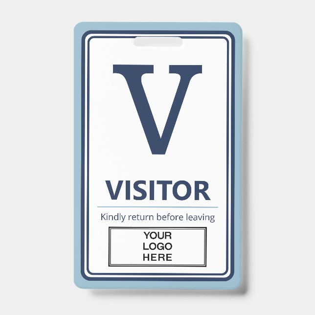 Hellblauer Rand Geschäft-Logo Besucher Ausweis (Vorderseite)