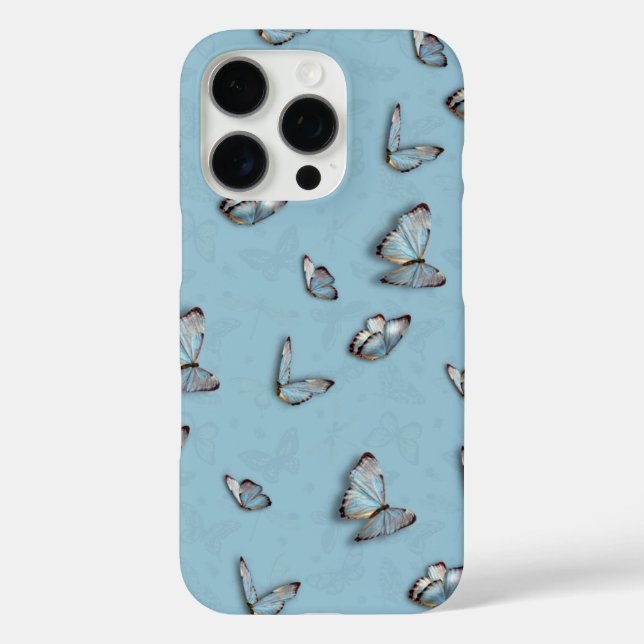Hellblauer Schmetterling iPhone-Hülle - Ästhetisch iPhone 16 Pro Hülle (Rückseite)