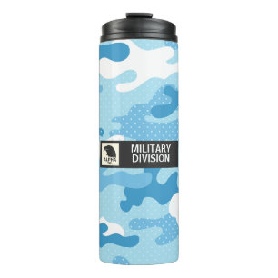 Hellblauer Tarnmuster Thermosbecher