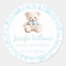 Hellblauer Teddy Bär Baby Boy Duschkleber