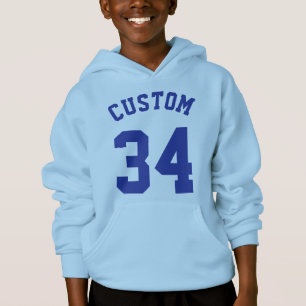 Hellblauer u. königlicher Sport-Jersey-Entwurf de Hoodie