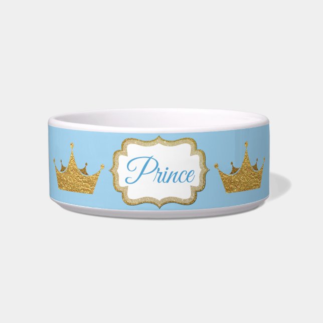Hellblauer und Goldprinz Crown Pet Dish Napf (Vorderseite)
