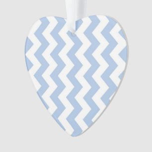 Hellblauer und weißer Zickzack Ornament