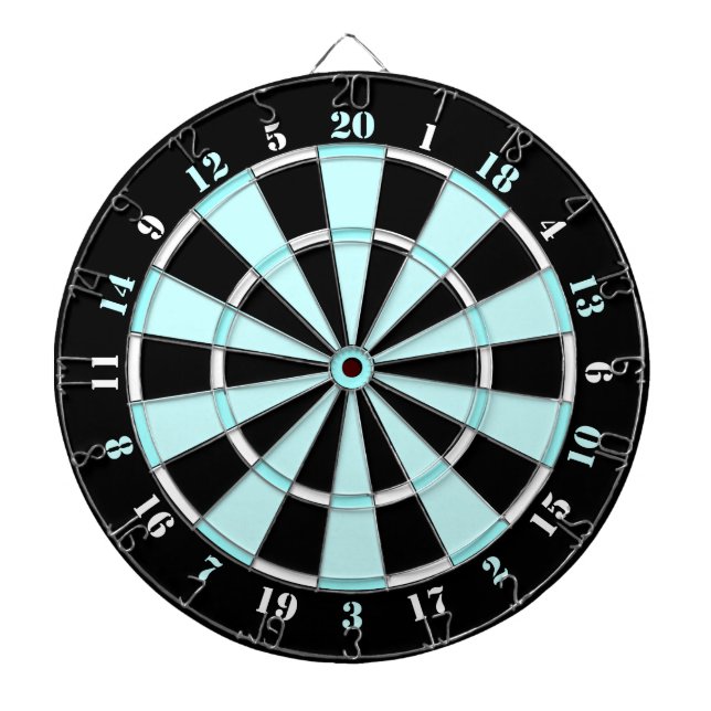 Hellblauer, weißer und schwarzer Dartboard Dartscheibe (vorne)