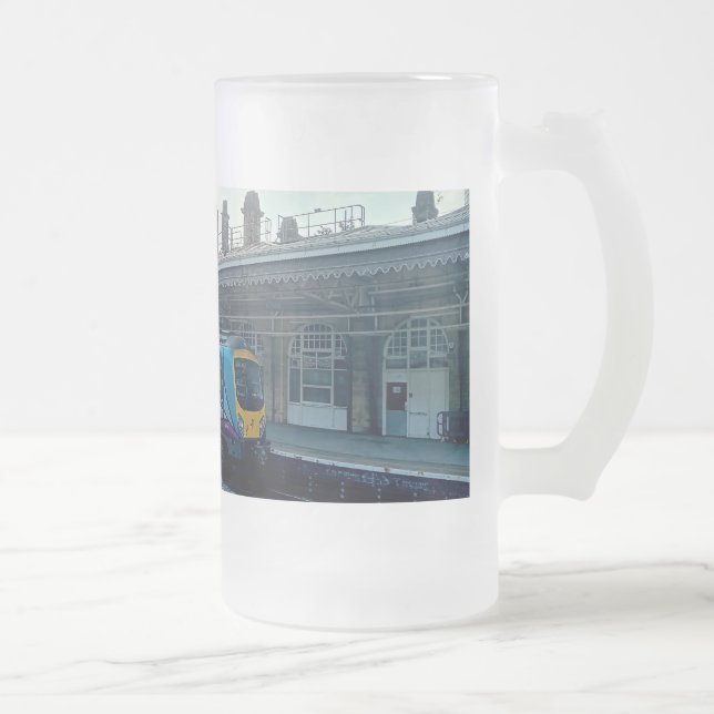 Hellblauer Zug Mattglas Bierglas (Rechts)