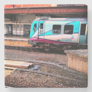 Hellblauer Zug Steinuntersetzer