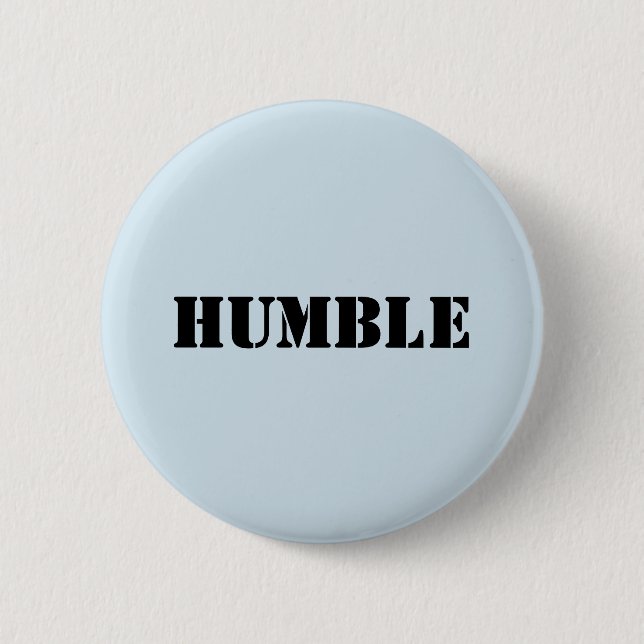 Hellblaues BESCHEIDENES buttn Button (Vorderseite)