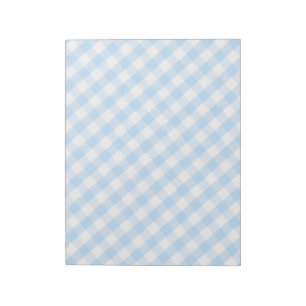 Hellblaues diagonales Gingham-Muster Notizblock