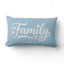 Hellblaues Familienherz-Schrift-Monogramm
