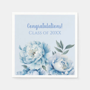 Hellblaues florales Abschluss-Design Serviette