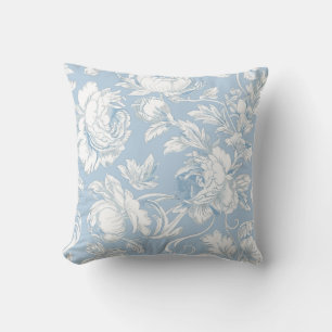 Hellblaues florales Chinoiserie Kissen