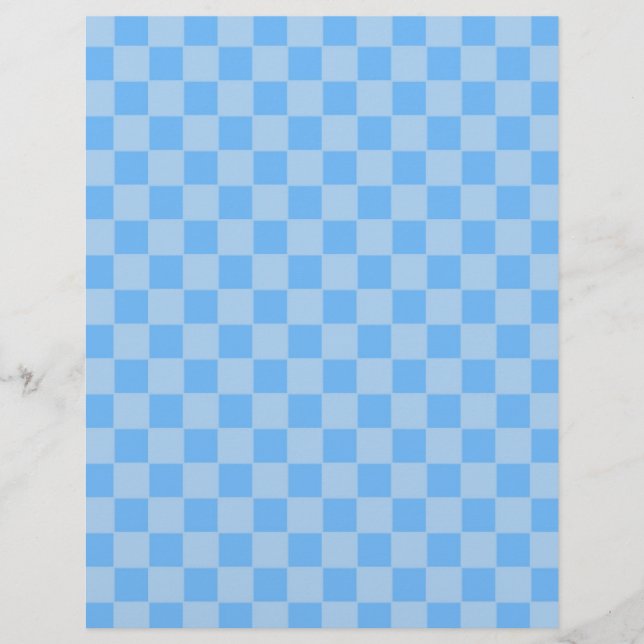 Hellblaues geometrisches Schachbrettmuster Flyer (Vorne)