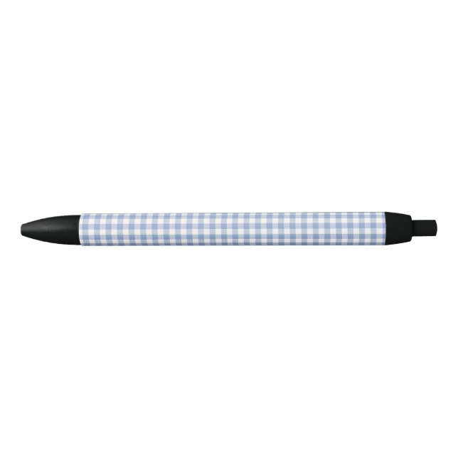 Hellblaues Gingham-Muster Klassischer Karomuster-D Kugelschreiber (Vorderseite)