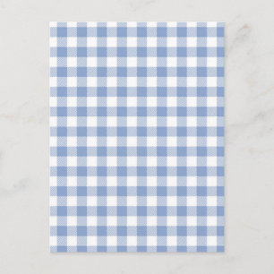 Hellblaues Gingham-Muster Klassischer Karomuster-D Postkarte