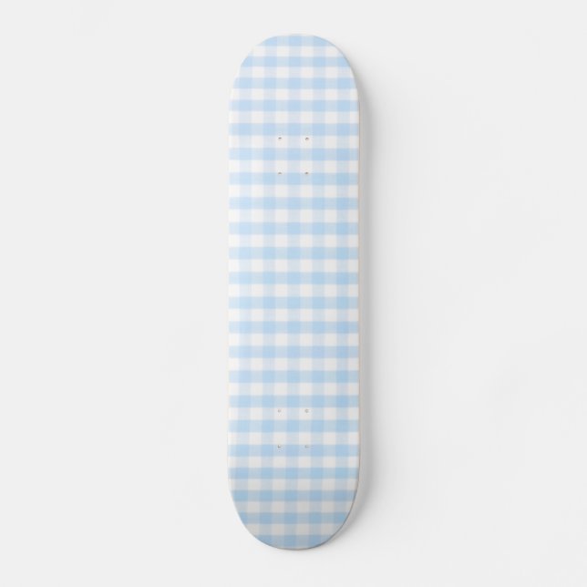 Hellblaues Ginghammuster Skateboard (Vorderseite)