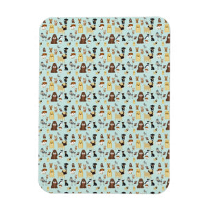 hellblaues Hundemuster. Magnet