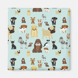hellblaues Hundemuster. Magnet