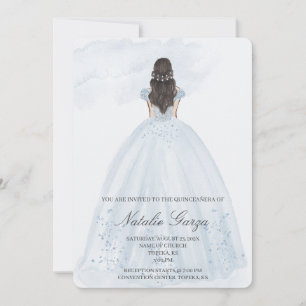 Hellblaues Kleid quinceañera einladen Einladung