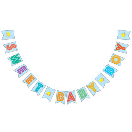HELLBLAUES MEHRFARBIGES ☆ SÜSSES BABY ☆ ZEICHEN WIMPELKETTE